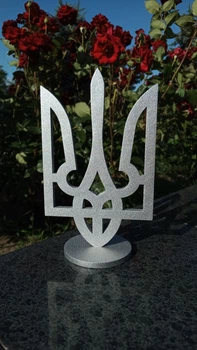 Тризуб статуетка на підставці колір срібло