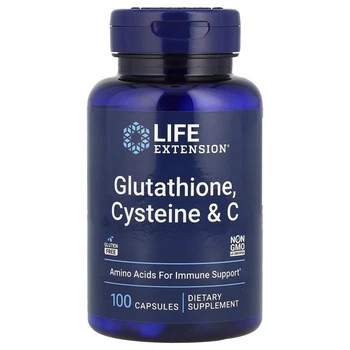 Глутатіон, Цистеїн та Вітамін С (Glutathione, Cysteine, Vitamin C) 100 капсул (LEX-15411)