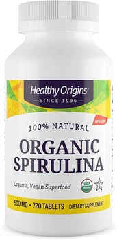 Спіруліна, Spirulina, Healthy Origins, органік, 500 мг, 720
