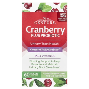 Журавлина з пробіотиками 21st Century (Cranberry Plus Probiotics) 60 таблеток (CEN-27848)