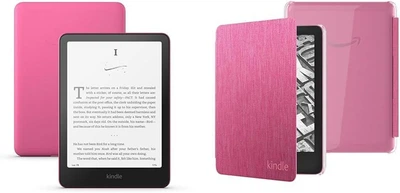 Електронна книга Amazon Kindle Paperwhite 16GB 12th Generation, екран 7`, тепла підсвітка, з чохлом (Raspberry/Clear Back)