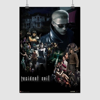 Постер Оселя зла, Resident Evil, персонажі гри, колаж, A3 42×30 см (id3001)