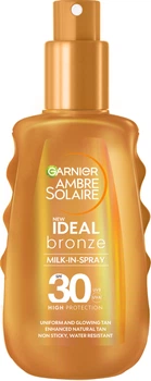 Сонцезахисний водостійкий спрей-молочко Garnier Ambre Solaire Ideal Bronze Milk-in-Spray SPF 30 Ідеальна засмага 150 мл (3600542602082)