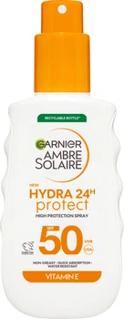 Сонцезахисний водостійкий спрей Garnier Ambre Solaire Hydra 24h Protect High Protection Spray SPF 50 Зволоження 24 години 150 мл (3600542624695)