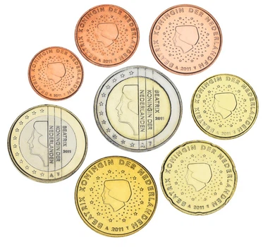 Набір монет Нідерланди набір з 8 монет євро 2011 UNC 1, 2, 5, 10, 20, 50 євроцентів, 1, 2 євро