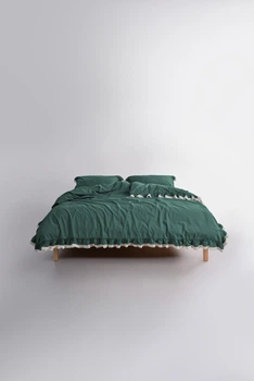 Постельное белье Limasso Stonewashed Ranforse евро Dora Dark Green