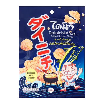 Тайські рисові крекери зі смаком смаженого кацуо (тунцю) 60 г DAINICHI (8854391012379)