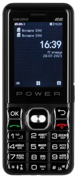 Мобільний телефон 2E E240 2023 2.4" 2SIM, 2500мА•год, чорний (641042)