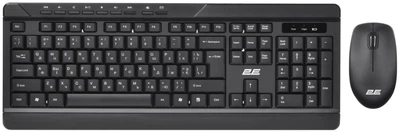 Комплект клавіатура та миша 2E MK410 WL, EN/UK/RU, чорний (E2E-MK410MWB-1)