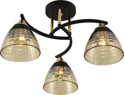 Декоративная люстра INTEREES IS XA1384B-3 BK+GOLD CHROME