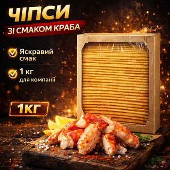 Картопляні чипси зі смаком краба 1кг- снек для вечірки або фільму