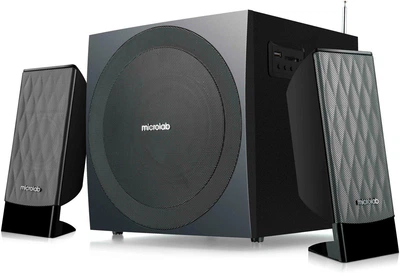 Акустична система MICROLAB M-300U 2.1, 38W, mini-jack/USB/SD/FM, чорний