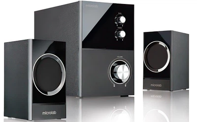 Акустична система MICROLAB M-223 2.1, 17W, mini-jack, чорний