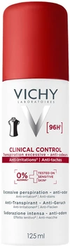 Антиперспірант Vichy Clinical Control проти надмірного потовиділення, запаху та плям на одязі 96 годин захисту 125 мл (3337875957045)