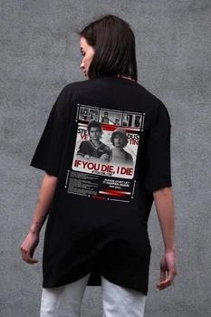 Жіноча Оверсайз Футболка Without З Принтом Die Stranger Things Black 2XL/3XL (8056238)