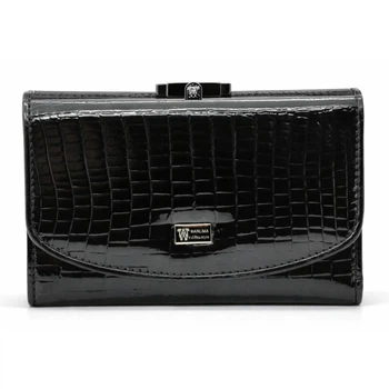 Жіночий шкіряний гаманець Wanlima w62041170473b1 Black