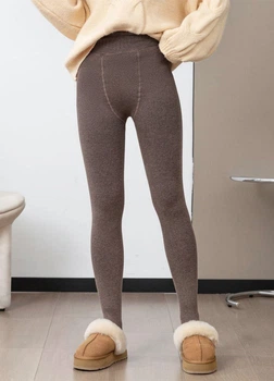 Женские колготки на флисе 330г. капучино втягивающее One size
