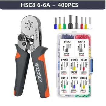 Кліщі обтискні Wozobuy HSC8 6-6 кримпер + набір гільз 400 шт. для затискання наконечників провідників