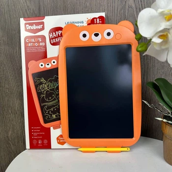 Дитячий планшет для малювання lcd Ведмідь, планшетка для мистецтва ведмедик дитячий 12 дюймів Жовтогарячий ( 21629 )