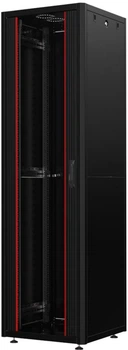 Шафа Mirsan 19", 42U, GTN, склянні двері, 600x1000 мм, максимально 1000 кг Чорна (MR.GTN42U61DE.01)
