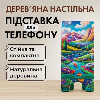Подставка для телефона деревянная настольная Vladi Group «Горный пейзаж» (VG3001-03)