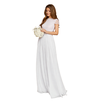Платье свадебное "Minimalist Allure" с открытой спиной белое XS/S