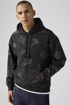 Мужское худи на флисе Levi's 48(M) Серый (140579)