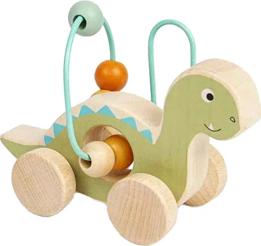 Zabawka do pchania Bigjigs Toys Diplodok z ramką z koralików 3000002 (691621840849)