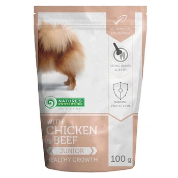 Nature's Protection With Chicken & Beef Healthy Growth - Консервированный корм с курицей и говядиной для щенков мелких пород 100 г (4771317452795)