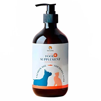 Лососевое масло для собак и кошек Natural Витаминная добавка для здоровья кожи и шерсти 200 мл (4820241161751)