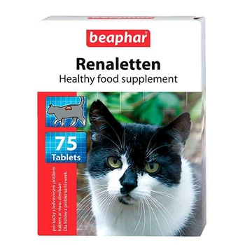 Кормовая добавка для профилактики мочекаменной болезни у котов Beaphar Renaletten Healthy food supplement 75 шт. (8711231106608)
