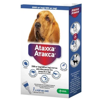 Капли от блох, клещей и комаров для собак (1 пипетка) Ataxxa by KRKA 25-40 кг (2001536818662)