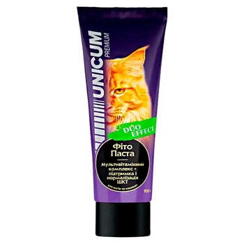 Мультивитаминная Фито Паста + поддержка и нормализация ЖКТ котов и котят Unicum Premium Duo Effect 100 г (4820150208806)