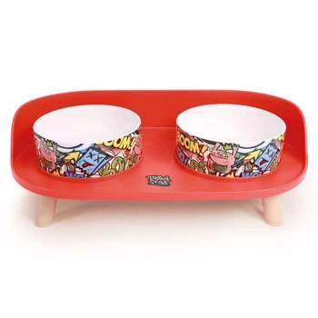 Миска подвійна на підставці для котів та собак M-Pets Altitude Double Raised Pet Bowl 2х450 мл (6953182758242)