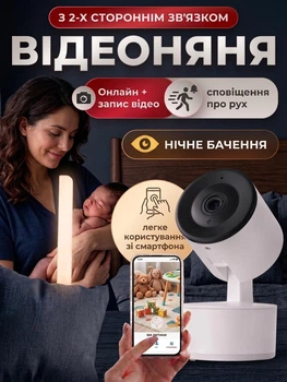 Відеоняня IP камера нічного бачення HD Wi-Fi Smart Camera 355° відео няня з підключенням до телефону радіоняня з віддаленим з мікрофоном і динаміком 5968