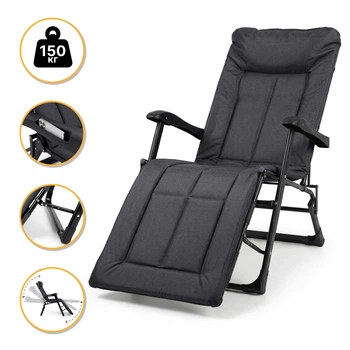 Удобное кресло кровать до 150 кг со встроенным матрасом LEOBRO Black (LB-FCB-G3-BLK)