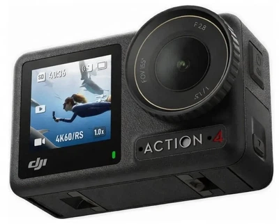 Экшн-камера DJI Osmo Action 4 Standart Combo / 10Мп / 4К / 240fps / Wi-Fi / Bluetooth / Влагозащищенная / Черная (DJIOSMOACT4SCX2OB)