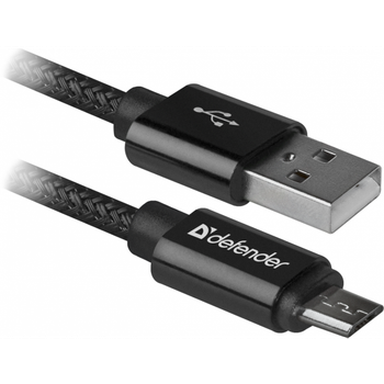 Кабель Defender 08-03T PRO USB 2.0 AM micro USB 1м для зарядки и передачи данных Black (87802)
