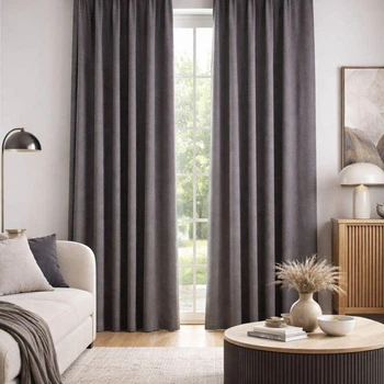 Ткань портьерная Soft Velvet Lux IDEIA 290 см, 250 гр/м2 шторная, для штор, шторы, портьеры, вельвет V-9044 серый