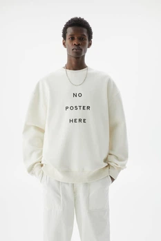 Світшот на флісі Pull & Bear кремовий з принтом TIHFE806 S