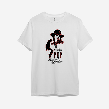 Футболка жіноча з принтом ТiШОТКА The King of Pop Michael Jackson XS Білий Оверсайз (1033415384)