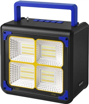 Портативна колонка з ліхтарем NEWVEW NV-9218 Solar Panel/BT/USB/TF/FM Blue (NWVW-NV-9218-BL)