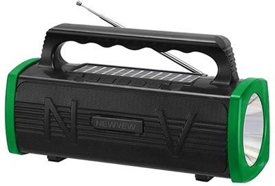 Портативна колонка з ліхтарем NEWVEW NV-9010 Solar Panel/BT/USB/TF/FM Green (NWVW-NV-9010-GN)