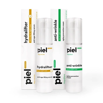 Комплекс Крем и сыворотка Piel cosmetics Коррекция первых морщин и продление молодости 50 мл 2 шт