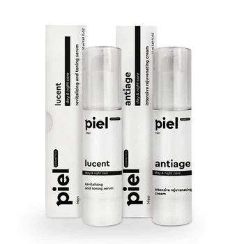 Антивозрастной комплекс Piel cosmetics для ухода за тусклой кожей лица MEN Piel сыворотка и крем для мужчин