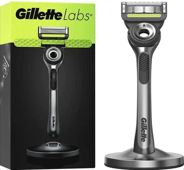 Станок для бритья мужской Gillette Labs 5 лезвий с чистящим элементом (1 ручка + 1 сменный картридж + магнитная док-станция)
