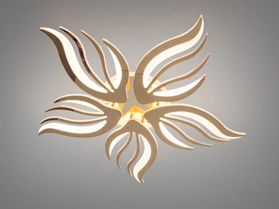 Светодиодная потолочная люстра 150 Вт золото с пультом для зала 2527/5G LED 3color dimmer