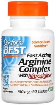 Комплекс Doctor's Best Fast Actin г Arginine Complex 750 м г 60 таблеток (753950004061)