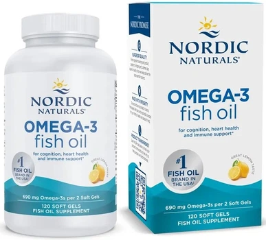 Olej rybny Nordic Naturals Omega-3 690 mg 120 kapsułek miękkich (768990891243)