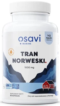 Риб’ячий жир Osavi Tran Norweski 1000 мг 90 капсул (5904139923979)